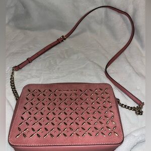 Michael Kors Rose Crossbody Bag with Gold Accents